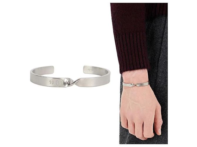 Maison Martin Margiela Bracciale Twist Number Argento - vista 5