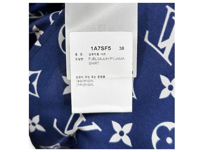 Louis Vuitton Camicia da pigiama in seta Escale Blu - vista 8