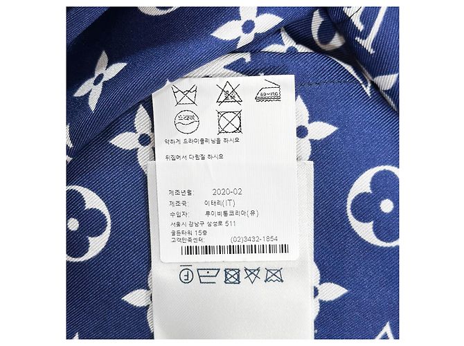 Louis Vuitton Camicia da pigiama in seta Escale Blu - vista 9