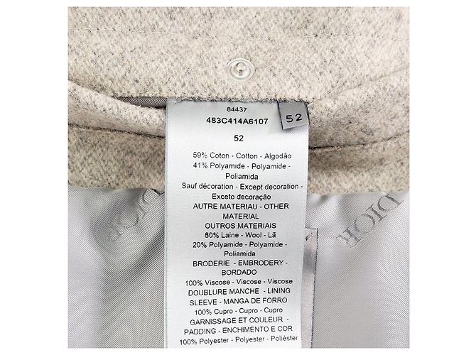 Dior Herren Ecru Cannage Blend Cropped Blousonjacke Beige Grau Blau - Ansicht 11