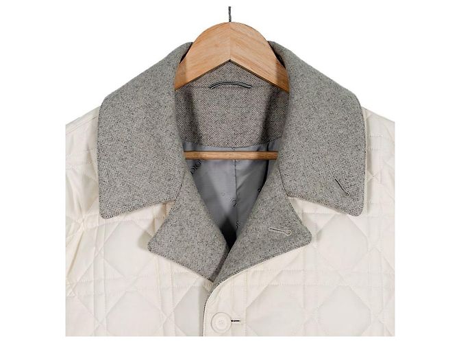 Dior Herren Ecru Cannage Blend Cropped Blousonjacke Beige Grau Blau - Ansicht 5
