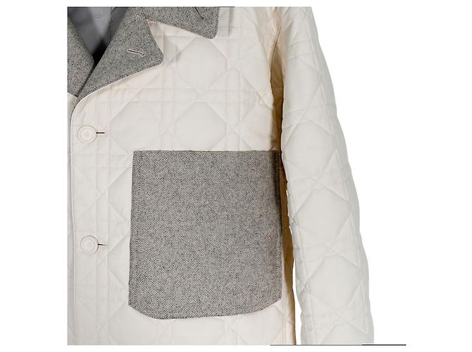 Dior Herren Ecru Cannage Blend Cropped Blousonjacke Beige Grau Blau - Ansicht 8