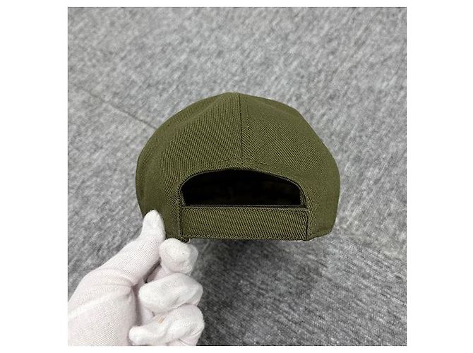 Miu Miu bestickte Logo Baumwoll-Baseballmütze Waldgrün Weiß ADXI - Ansicht 4