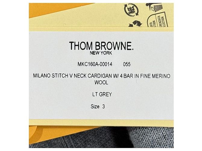 Thom Browne Diagonal Stripe Milano Stitch Wool Cardigan Light Grey - view 18