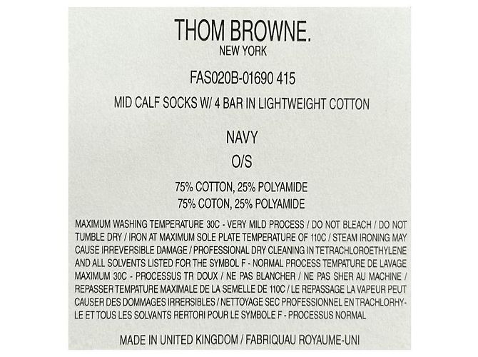 Thom Browne Calze in cotone leggere a metà polpaccio con tre righe blu navy - vista 12