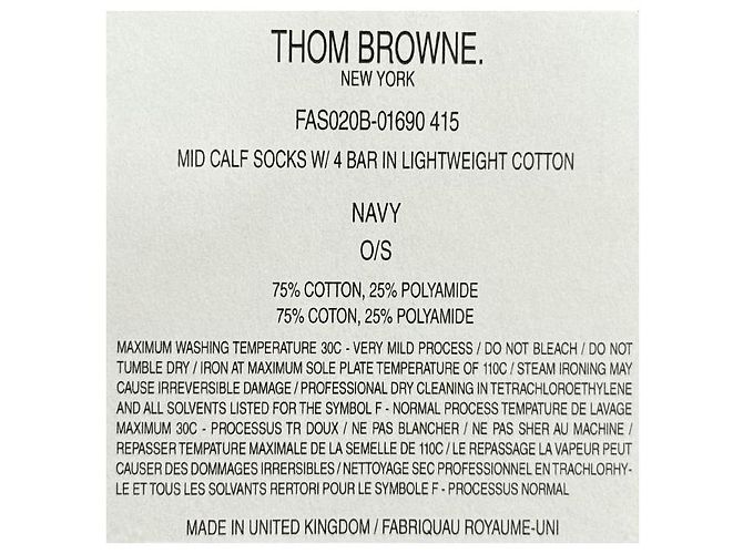 Thom Browne Calze in cotone leggere a metà polpaccio con tre righe blu navy - vista 5