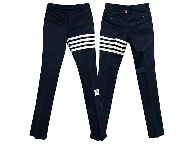 Thom Browne Unkonstruierte Chino-Hosen aus Baumwolltwill Blau - Ansicht 12