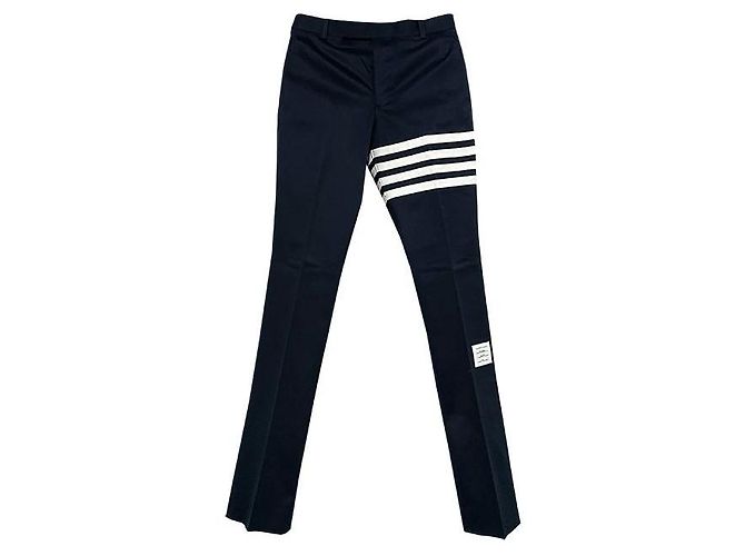 Thom Browne Unkonstruierte Chino-Hosen aus Baumwolltwill Blau - Ansicht 2