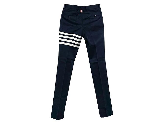 Thom Browne Unkonstruierte Chino-Hosen aus Baumwolltwill Blau - Ansicht 3