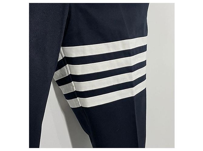 Thom Browne Unkonstruierte Chino-Hosen aus Baumwolltwill Blau - Ansicht 6