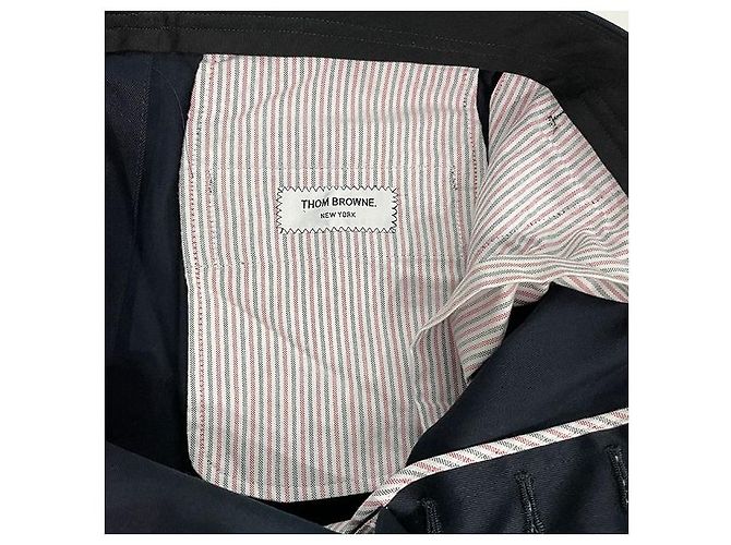 Thom Browne Unkonstruierte Chino-Hosen aus Baumwolltwill Blau - Ansicht 8