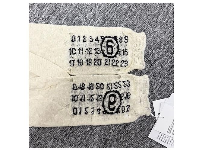 Maison Martin Margiela Wollhandschuhe mit Nummernlogo Maison Margiela Weiß - Ansicht 2