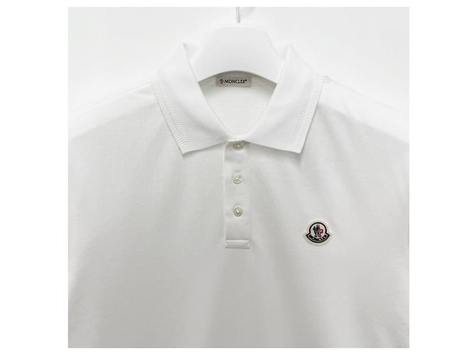 Moncler Polo T-Shirt mit kurzen Ärmeln und Patch Weiß - Ansicht 10