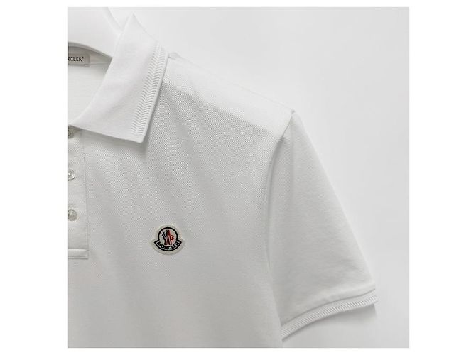 Moncler Polo T-Shirt mit kurzen Ärmeln und Patch Weiß - Ansicht 11