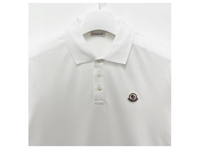 Moncler Polo T-Shirt mit kurzen Ärmeln und Patch Weiß - Ansicht 3