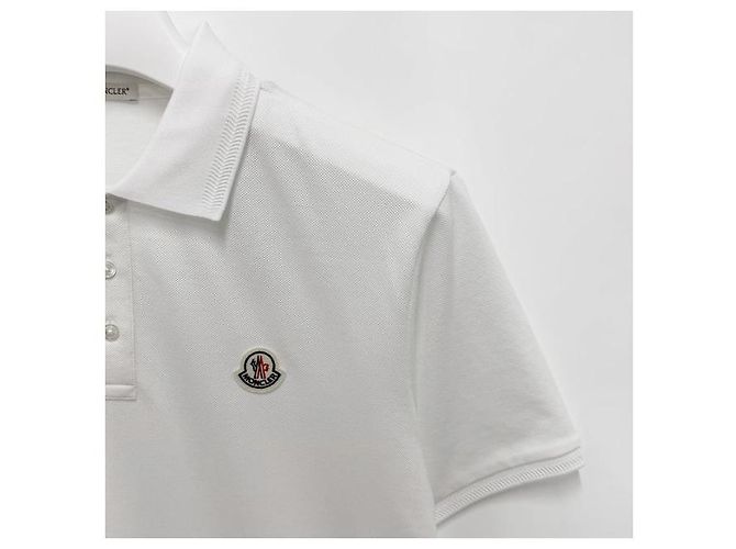 Moncler Polo T-Shirt mit kurzen Ärmeln und Patch Weiß - Ansicht 4