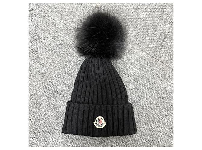 Strickmütze mit Pom Pom und Moncler-Logo-Patch Schwarz - Ansicht 2