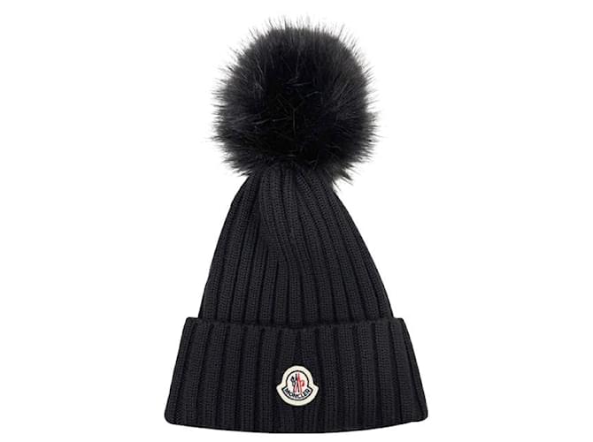 Strickmütze mit Pom Pom und Moncler-Logo-Patch Schwarz - Ansicht 8