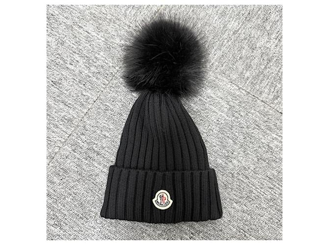 Strickmütze mit Pom Pom und Moncler-Logo-Patch Schwarz - Ansicht 9
