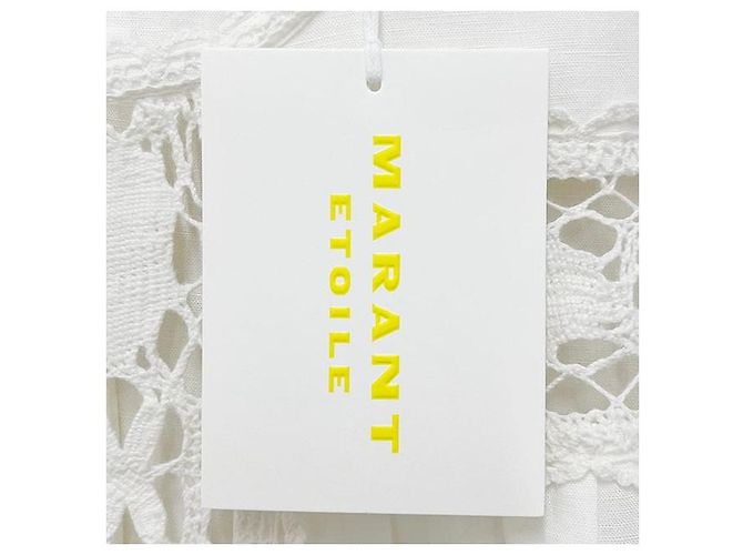 Isabel Marant Blusa de lino y algodón con encaje Etoile Valmira Blanco - vista 10