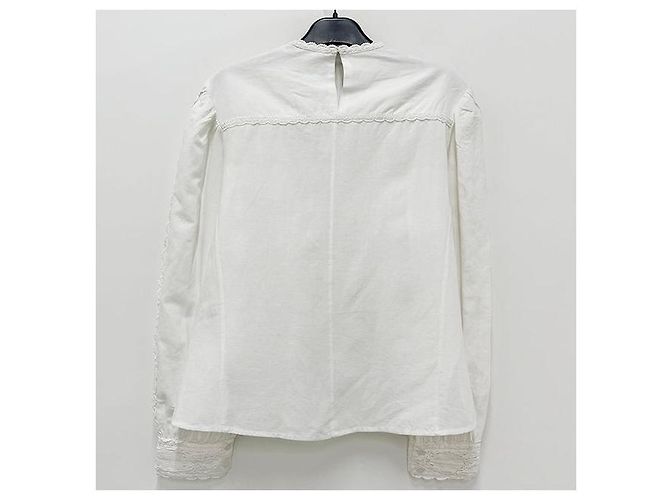 Isabel Marant Blusa de lino y algodón con encaje Etoile Valmira Blanco - vista 2