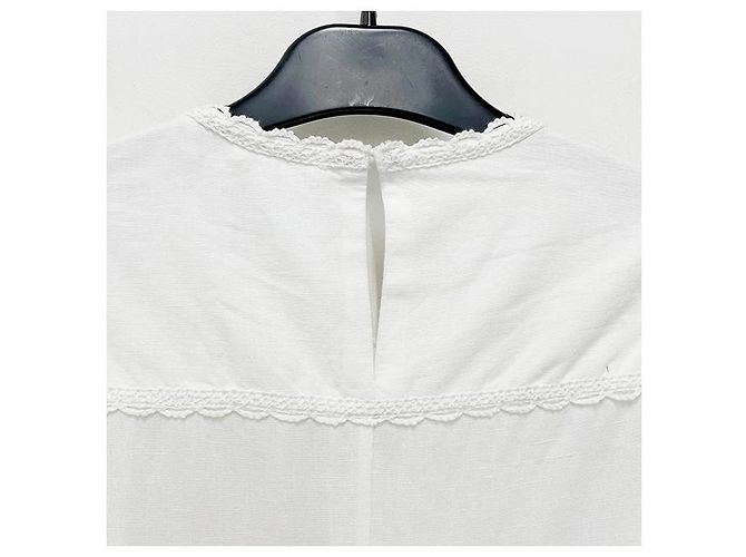 Isabel Marant Blusa de lino y algodón con encaje Etoile Valmira Blanco - vista 21