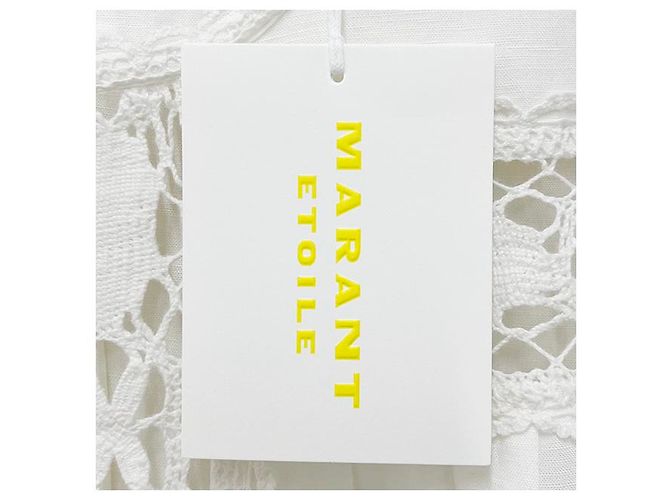 Isabel Marant Blusa de lino y algodón con encaje Etoile Valmira Blanco - vista 22