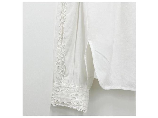 Isabel Marant Blusa de lino y algodón con encaje Etoile Valmira Blanco - vista 5