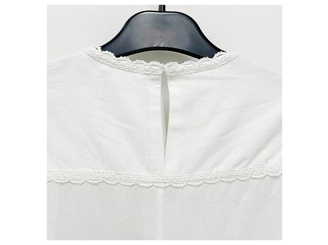 Isabel Marant Blusa de lino y algodón con encaje Etoile Valmira Blanco - vista 9