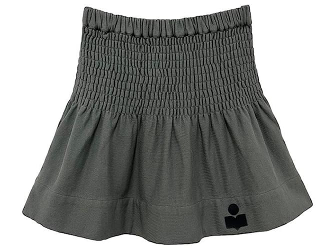 Isabel Marant Falda Mini Smocking PACIFICA Etoile Slate Castaño - vista 12