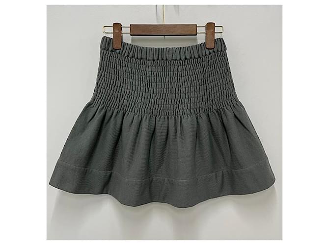 Isabel Marant Falda Mini Smocking PACIFICA Etoile Slate Castaño - vista 13