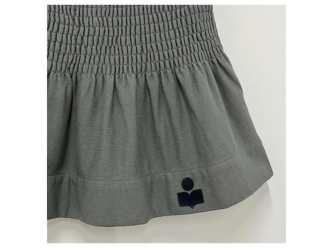 Isabel Marant Falda Mini Smocking PACIFICA Etoile Slate Castaño - vista 15