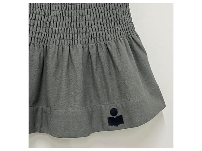 Isabel Marant Falda Mini Smocking PACIFICA Etoile Slate Castaño - vista 4