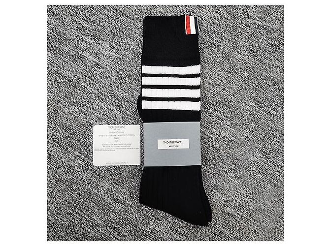 Calze Argyle a Righe Thom Browne Nere Nero - vista 2