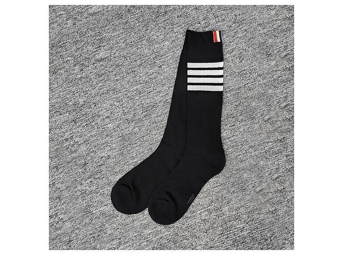 Calze Argyle a Righe Thom Browne Nere Nero - vista 3