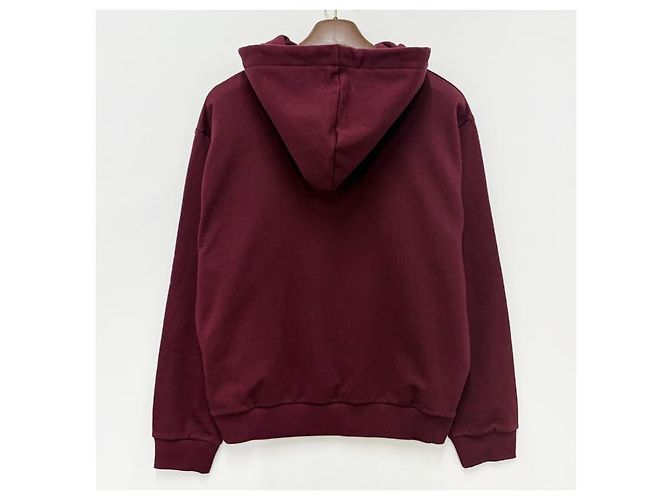 Céline Blason Logo bedruckter Baumwollfleece-Hoodie Bordeaux Rot - Ansicht 10