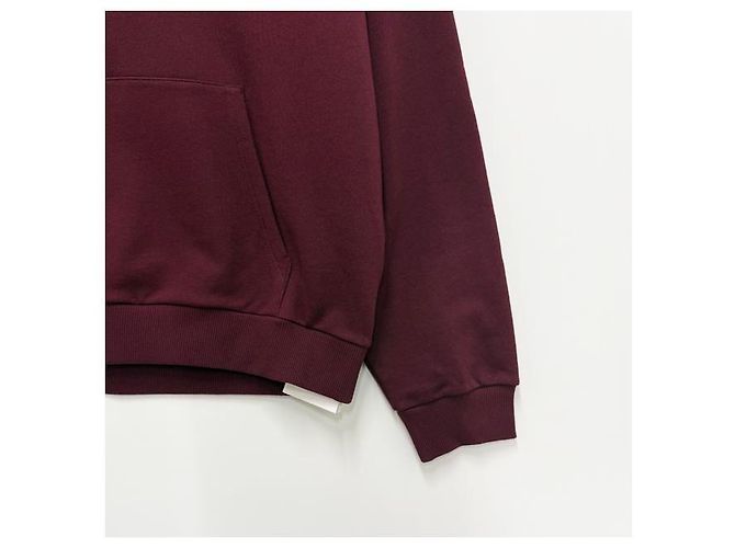Céline Blason Logo bedruckter Baumwollfleece-Hoodie Bordeaux Rot - Ansicht 12