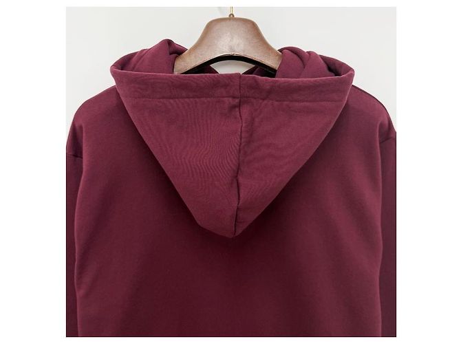 Céline Blason Logo bedruckter Baumwollfleece-Hoodie Bordeaux Rot - Ansicht 13