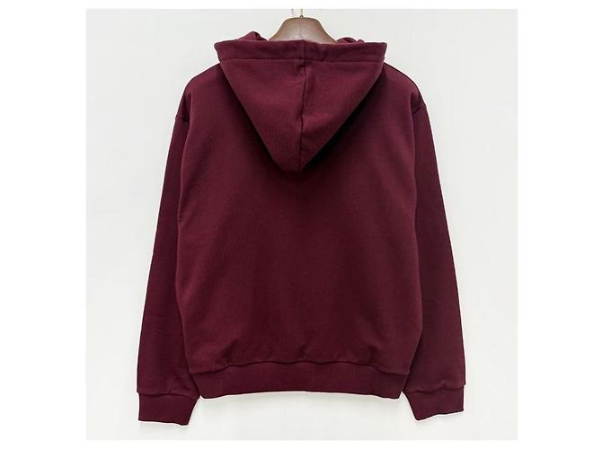 Céline Blason Logo bedruckter Baumwollfleece-Hoodie Bordeaux Rot - Ansicht 2