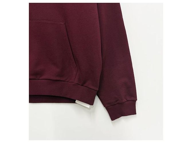 Céline Blason Logo bedruckter Baumwollfleece-Hoodie Bordeaux Rot - Ansicht 4