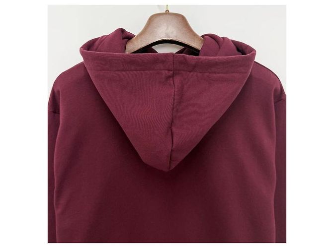 Céline Blason Logo bedruckter Baumwollfleece-Hoodie Bordeaux Rot - Ansicht 5