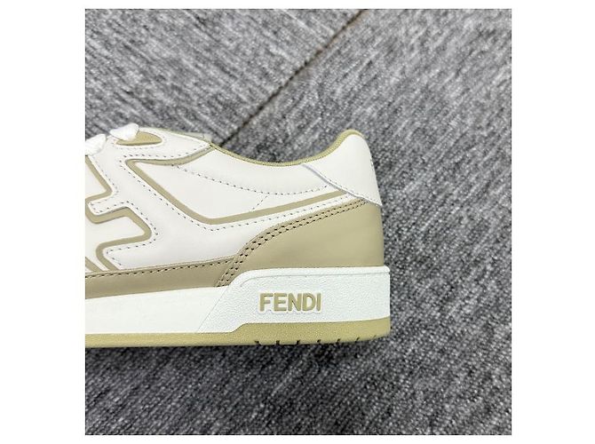 Fendi Match Leder Low-Top Sneakers Sage Weiß mit Stempel: AOMN - Ansicht 19