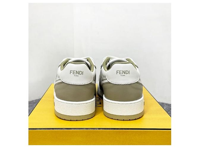 Fendi Match Leder Low-Top Sneakers Sage Weiß mit Stempel: AOMN - Ansicht 2