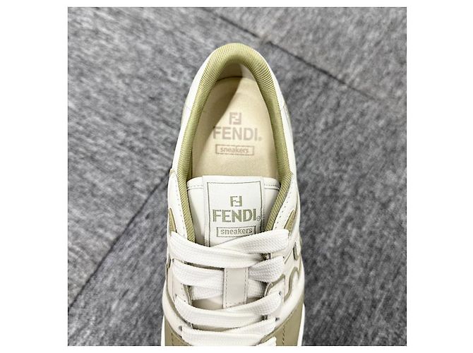 Fendi Match Leder Low-Top Sneakers Sage Weiß mit Stempel: AOMN - Ansicht 21