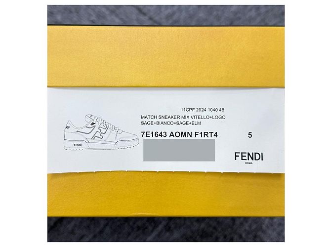 Fendi Match Leder Low-Top Sneakers Sage Weiß mit Stempel: AOMN - Ansicht 23