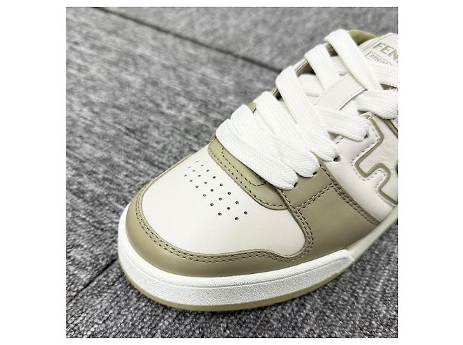 Fendi Match Leder Low-Top Sneakers Sage Weiß mit Stempel: AOMN - Ansicht 6