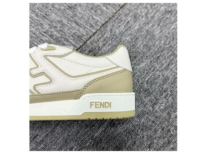 Fendi Match Leder Low-Top Sneakers Sage Weiß mit Stempel: AOMN - Ansicht 7