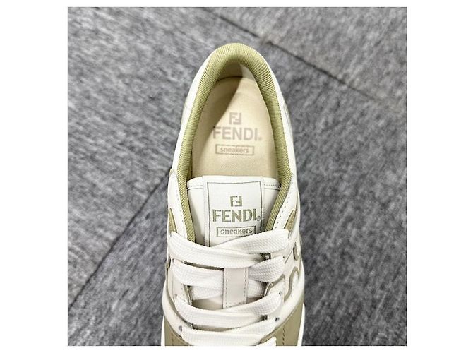 Fendi Match Leder Low-Top Sneakers Sage Weiß mit Stempel: AOMN - Ansicht 9