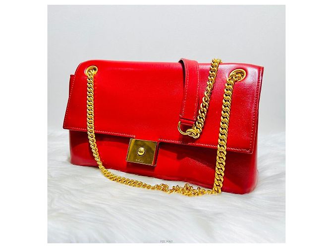 Mulberry Borsa a spalla con pattina in catena rossa Rosso - vista 8