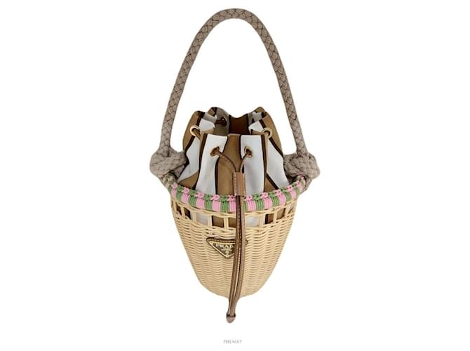 Prada Bolso mini de mimbre Castaño - vista 2
